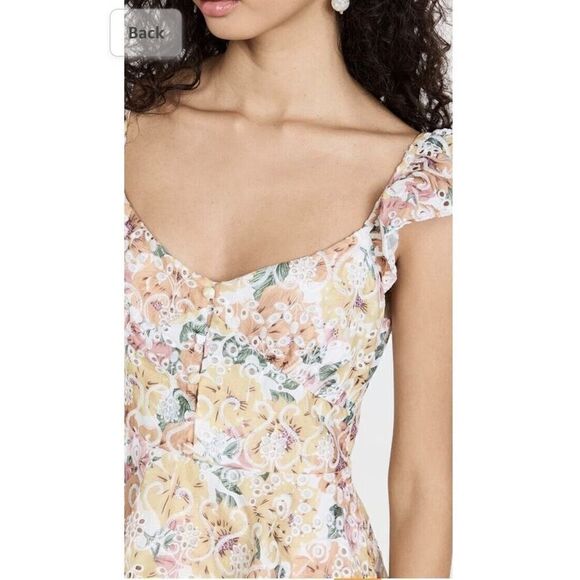 En Saison Presley Embroidered Tiered Floral Midi Dress Size L Summer NWT Revolve - Picture 3 of 13